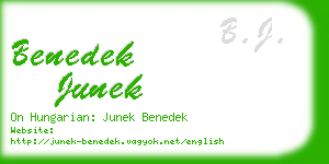 benedek junek business card